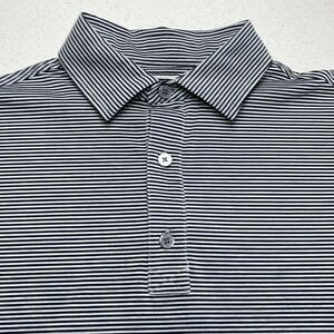 FootJoy Microstriped Golf Polo Shirt Mens Medium w/sleeve patch